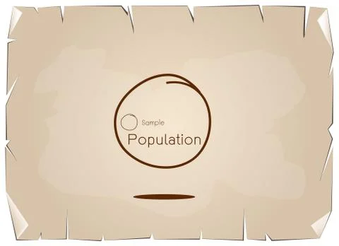 Set of Research Process Sampling from A Target Population Stock Illustration