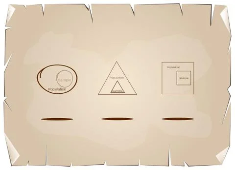 Set of Research Process Sampling from Target Population Stock Illustration