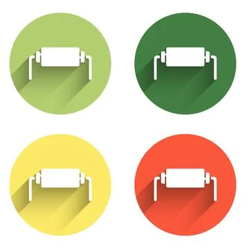 Set Resistor electricity icon isolated with long shadow background. Color c.. Stock Illustration