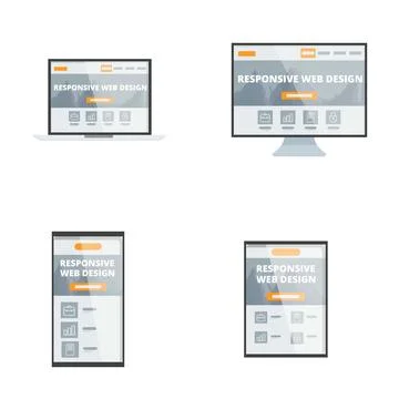 Set of responsive web design devices Stock-Illustration