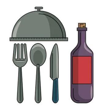 Set of restaurant elements Stock Illustration