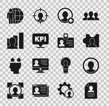Set Resume, Create account screen, Head hunting, Key performance indicator,.. Stockillustratie