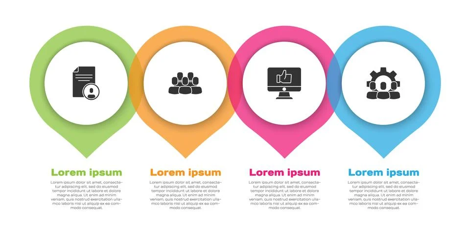 Set Resume, Project team base, Hand like and . Business infographic template Stock Illustration