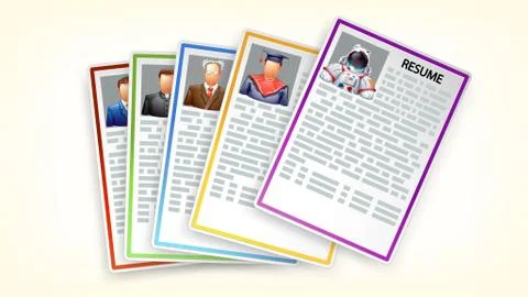 Set of resumes Stock Illustration