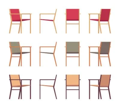 Set of retro armchairs in differnt colors Stock Illustration