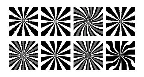 Set of retro backgrounds sunbeams explosion stars. Vector abstract background of Stock Illustration