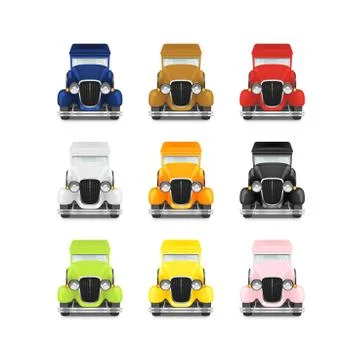Set retro car icon Stock Illustration