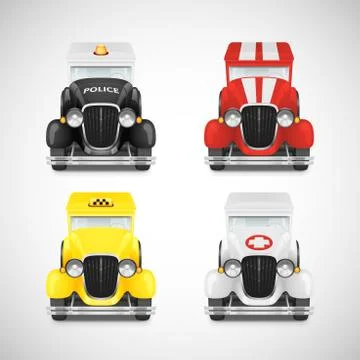 Set retro car icon Stock Illustration