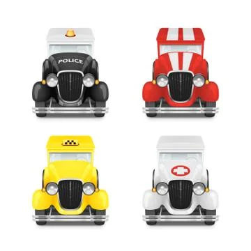 Set Retro Car Icon Illustrazione stock