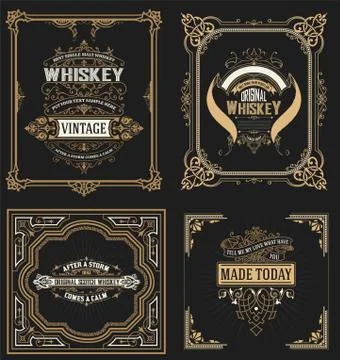 Set of retro cards. Stock Illustration