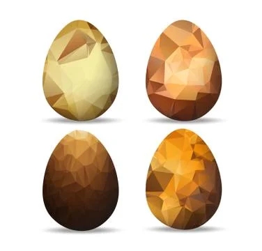 Set retro geometrical Easter eggs and happy easter Stock Illustration