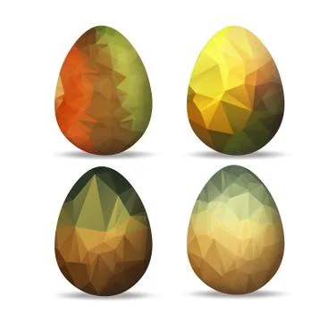 Set retro geometrical Easter eggs and happy easter Stock Illustration