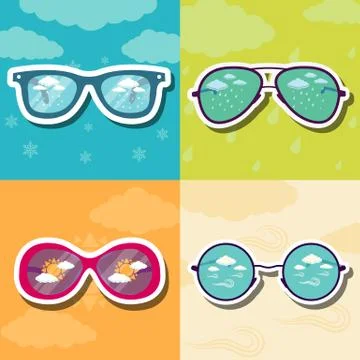 Set retro glasses background concept.  illustration Stock Illustration