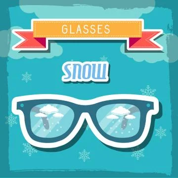 Set retro glasses background concept.  illustration Stock Illustration