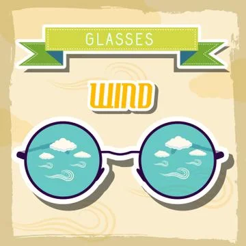Set retro glasses background concept.  illustration Stock Illustration