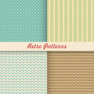 Set of retro patterns, vector illustration Illustrazione stock