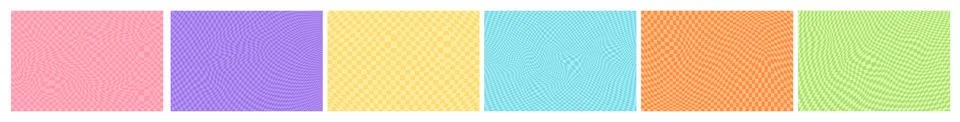 Set of retro Psychedelic Psychedelic Checkerboard Pattern background. Groovy  Illustrazione stock