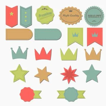 Set of retro ribbons and labels Stock Illustration