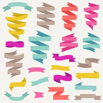 Set of retro ribbons. Vector illustration. Stock Illustration
