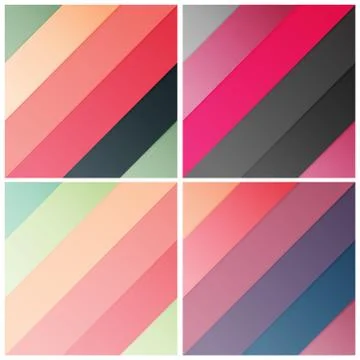 Set of retro stripe diagonal pattern with stylish colors, vector illustration Stock Illustration