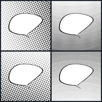 Set of Retro Style Speech Bubble, Pop Art Stock Illustration
