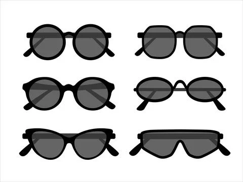 Set of Retro Sunglasses Stock Illustration
