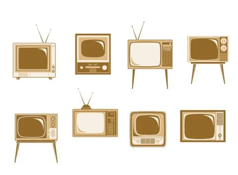 Set of retro tv Stock Illustration