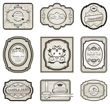 Set retro variation vintage labels Stock Illustration