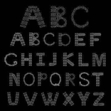 Set of retro Vintage Style Font. Vintage alphabet set. Stock Illustration