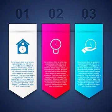 Set Retro wall watch, Clock and . Business infographic template. Vector Stock Illustration