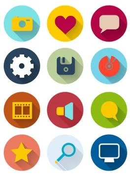 Set of retro web icons Stock Illustration