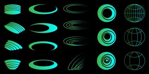 A set of retro Y2K elements and abstract forms of brutalism. Hipster graphi.. Stock Illustration