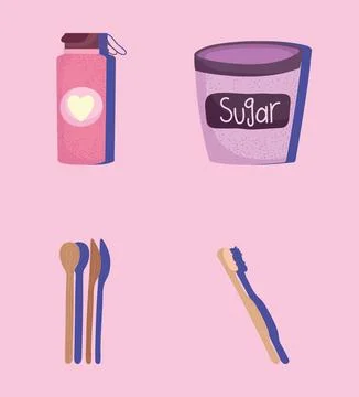 Set reusable products Stock Illustration