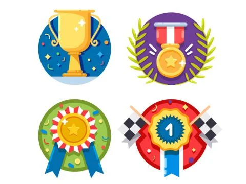 Set of rewards icons Stock Illustration