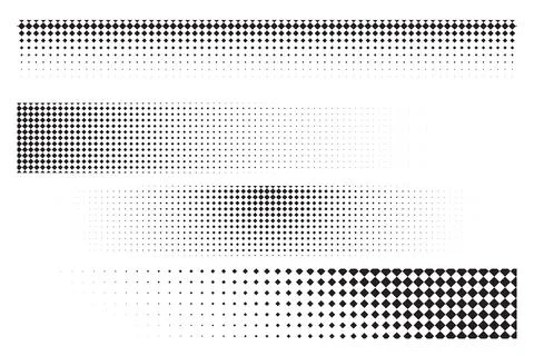 Set of rhombus halftone banners Illustration