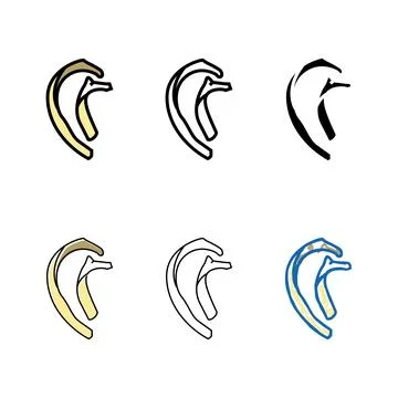 Set rib bone color icon vector Stock Illustration