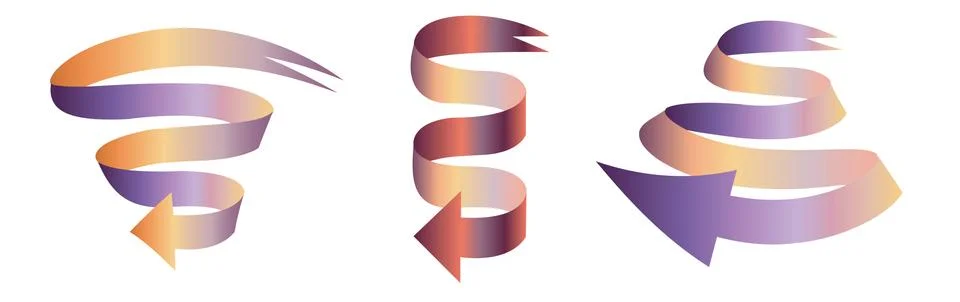 Set of ribbon arrow Stock Illustration