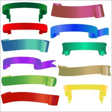 Set ribbon banner Stock Illustration