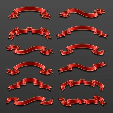 Set of ribbon banners Stock Illustration