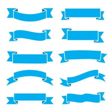 Set of Ribbon element with ribbons labels and wreaths vector Stock Illustration