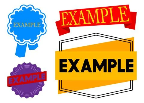 Set of ribbon with Example text. Banner template. Label sticker. Sign. 스톡 일러스트