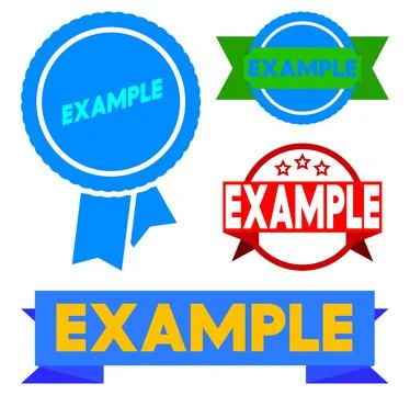 Set of ribbon with Example text. Banner template. Label sticker. Sign. Stockillustratie