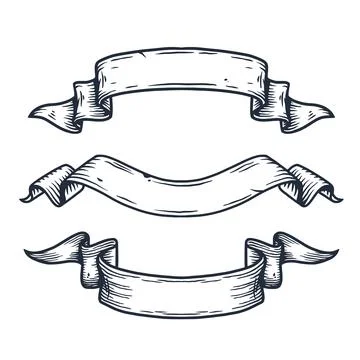 Set of ribbon templates for design and logo Stock Illustration
