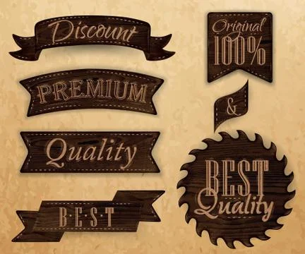 Set of ribbons and labels Stock Illustration