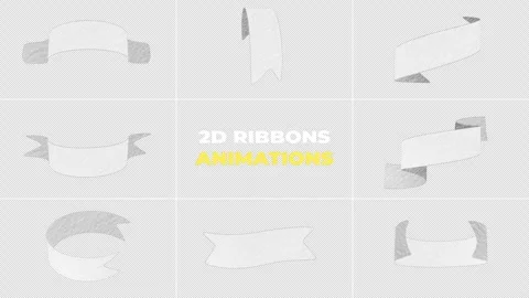 Set of Ribbons Animations Stock Footage 305756496