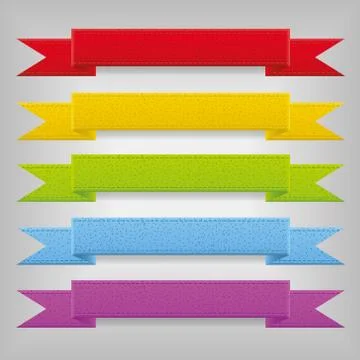 Set of ribbons in different colors Stock Illustration