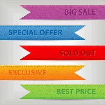 Set of  ribbons Stock Illustration