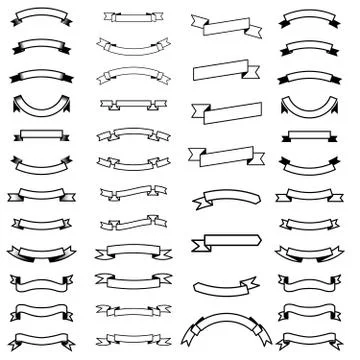 Set of the ribbons isolated on white background. Design element Stock Illustration