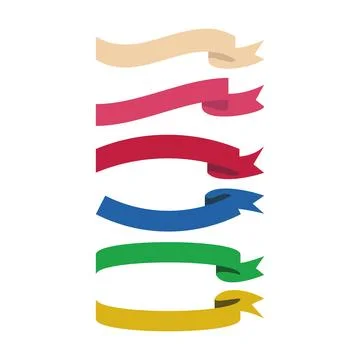 Set of ribbons. Vector illustration isolated on a white background. 스톡 일러스트