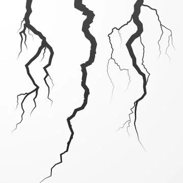 Set of rift and cleft. Split broken surfase Stock Illustration